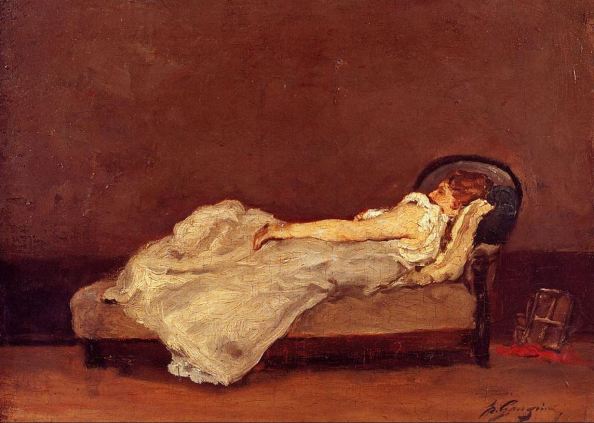 Paul Gaugin - Mette schlafend auf dem Sofa 1875